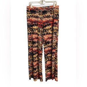Peck & Peck Colorful Abstract Wide Leg Pants Size L